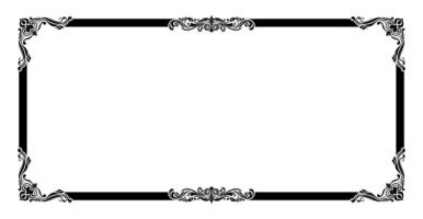 Intricate floral pattern frame horizontal for classic vintage text box. vector