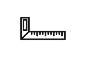 carpentry measuring tool square and ruler icon vector