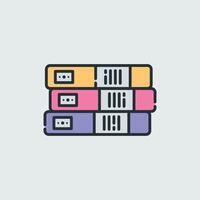 Stack of Colorful Books Icon vector