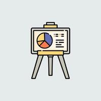 Presentation Board with Pie Chart Icon vector