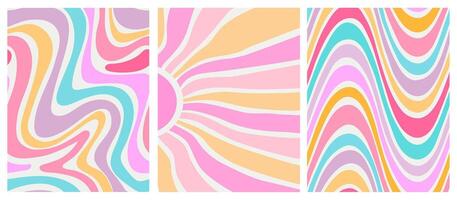 Three different colored abstract patterns vector