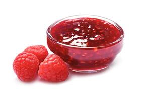 Raspberry jam with berry photo