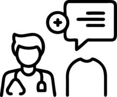 Young doctor explaining for patient at consulting room concept as A young doctor explaining a diagnosis or treatment plan to a patient in a consulting room in Photo Stock Concep Clean vector