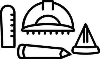 Yellow hard safety helmet hat and architectural blueprints and blueprint rolls and pencils pen ruler protractor and tape measure on the table at the construction site concept as Y Clean vector