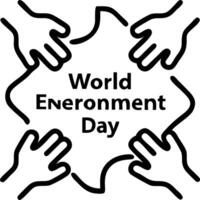 World Environment Day with global community teamwork group of volunteers joining hands illustrating volunteer charity work and sustainable development goals concept as Global comm Clean Set 2 vector
