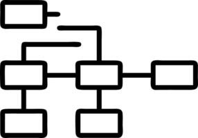 Workflow automation system shows data diagram of hierarchical departments representing business process management and digital transformation concept as Workflow automation system Clean vector