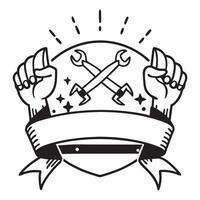 Work Gloves and Tools Border with Labor Day Honors Wording concept as A detailed border frame featuring work gloves and tools traditional symbols of labor and hard work The words Clean vector
