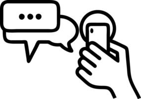 Woman typing on smartphone for live chat and social network communication symbolizing online interaction and digital engagement concept as Highlights instant messaging digital com Clean Set 2 vector