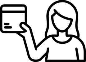 Woman holding credit card and using smartphone for online payment symbolizes convenience and accessibility in digital shopping concept as Highlights seamless e commerce and digita Clean vector