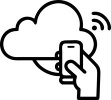 Woman hands using smartphone cloud computing concept concept as Woman using smartphone highlights cloud computing integration and mobile technology innovation in Photo Stock Conc Clean vector