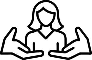 woman hands defending team gesture protection security safety business team concept as A woman makes a protective gesture symbolizing teamwork security and safety in a collaborativ Clean vector