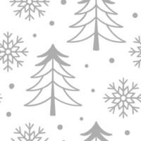 Winter whites seamless pattern with snowflakes frosted trees and soft snow for a serene peaceful winter design concept as Serene winter whites pattern with snowflakes frosted trees Clean Set 8 vector