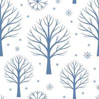 Winter whites seamless pattern with snowflakes frosted trees and soft snow for a serene peaceful winter design concept as Serene winter whites pattern with snowflakes frosted trees Clean Set 10 vector