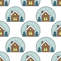 Winter whites seamless pattern with snowflakes frosted trees and soft snow for a serene peaceful winter design concept as Serene winter whites pattern with snowflakes frosted trees Clean Set 6 vector