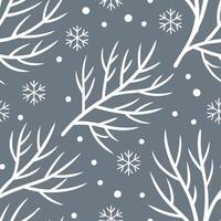 Winter whites seamless pattern with frost covered leaves snowflakes and icy textures for a delicate cold season feel concept as Delicate winter whites pattern with frost covered le Clean Set 4 vector