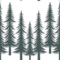 Winter trees seamless pattern with tall pine trees and light snow for a serene winter forest scene concept as Serene winter trees pattern with pine trees and light snow ideal for a Clean Set 6 vector