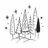 Winter trees seamless pattern with tall pine trees and light snow for a serene winter forest scene concept as Serene winter trees pattern with pine trees and light snow ideal for a Clean Set 5 vector