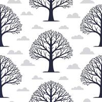Winter trees seamless pattern with towering oak trees and light snow for a majestic winter woodland design concept as Majestic winter trees pattern with towering oak trees and ligh Clean Set 2 vector
