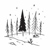 Winter trees seamless pattern with tall pine trees and light snow for a serene winter forest scene concept as Serene winter trees pattern with pine trees and light snow ideal for a Clean Set 4 vector