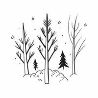 Winter trees seamless pattern with snow covered branches and icy textures for a peaceful cold season design concept as Serene winter trees pattern with snow covered branches and fr Clean Set 3 vector