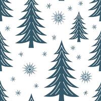 Winter trees seamless pattern with tall pine trees and light snow for a serene winter forest scene concept as Serene winter trees pattern with pine trees and light snow ideal for a Clean Set 3 vector