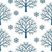 Winter trees seamless pattern with frozen branches snowflakes and icy textures for a cold dramatic winter landscape concept as Frozen winter trees pattern with icy branches and sno Clean Set 2 vector