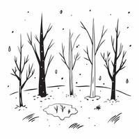 Winter trees seamless pattern with snow covered branches and icy textures for a peaceful cold season design concept as Serene winter trees pattern with snow covered branches and fr Clean Set 2 vector