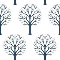 Winter trees seamless pattern with snow covered branches and icy textures for a peaceful cold season design concept as Serene winter trees pattern with snow covered branches and fr Clean Set 4 vector