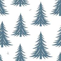 Winter trees seamless pattern with frosted pine trees and light snowfall for a subtle cool seasonal design concept as Cool winter trees pattern with frosted pine trees and light sn Clean Set 6 vector