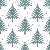 Winter trees seamless pattern with frosted pine trees and light snowfall for a subtle cool seasonal design concept as Cool winter trees pattern with frosted pine trees and light sn Clean Set 2 vector