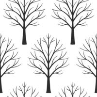 Winter trees seamless pattern with bare branches light frost and delicate snowflakes for a minimal winter design concept as Minimalist winter trees pattern with bare branches light Clean Set 2 vector