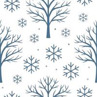Winter snow seamless pattern with snow covered trees frosty branches and sparkling snowflakes for a magical winter look concept as Magical winter snow pattern with snow covered tre Clean Set 5 vector