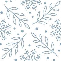 Winter snow seamless pattern with ice crystals frosty branches and winter flowers for a delicate frosty atmosphere concept as Delicate winter snow pattern with ice crystals frosty Clean Set 2 vector