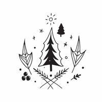 Winter seamless pattern with pine trees holly leaves and berries for a festive holiday design concept as Holiday winter pattern with pine trees holly leaves and berries for a festi Clean vector