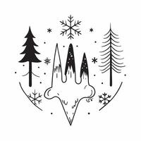 Winter seamless pattern with evergreen trees snowflakes and frosty textures for a traditional winter look concept as Traditional winter pattern with evergreen trees snowflakes and Clean vector