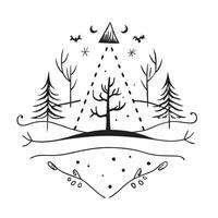 Winter seamless pattern with deer snow covered trees and frozen lakes for a woodland winter scene concept as Woodland winter pattern with deer snow covered trees and frozen lakes f Clean vector