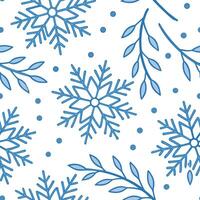 Winter seamless pattern with frosty blue snowflakes shimmering ice crystals and delicate winter branches for a magical winter look concept as Magical winter pattern with frosty blu Clean Set 2 vector