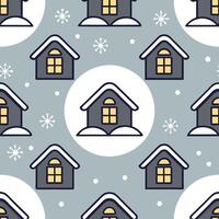 Winter nights seamless pattern with snowy hills distant mountains and sparkling stars for a peaceful remote winter landscape concept as Remote winter night pattern with snowy hills Clean vector