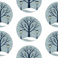 Winter nights seamless pattern with snowy hills distant mountains and sparkling stars for a peaceful remote winter landscape concept as Remote winter night pattern with snowy hills Clean Set 5 vector