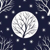 Winter nights seamless pattern with moonlit snow starry skies and icy textures for a cool magical winter night design concept as Cool winter night pattern with moonlit snow starry Clean Set 2 vector