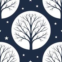 Winter nights seamless pattern with glowing stars icy lakes and frosty branches for a cool winter night atmosphere concept as Cool winter night pattern with glowing stars icy lakes Clean Set 4 vector