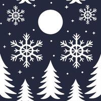Winter nights seamless pattern with glittering ice crystals soft moonlight and snowy trees for a cold tranquil winter night concept as Tranquil winter night pattern with glittering Clean Set 2 vector