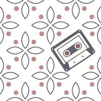 Vintage inspired retro geometric seamless tiles muted tones on white background perfect for elegant spaces concept as Creating vintage inspired seamless tile with retro geometric p Clean vector