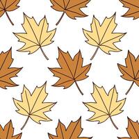 Vintage autumn leaves seamless pattern with faded tones and soft textures for a retro inspired design concept as Retro autumn leaves pattern with faded tones and soft textures perf Clean Set 2 vector
