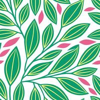 Vibrant spring leaves seamless pattern with bold shapes and bright shades for energetic spring designs concept as Energetic seamless spring leaves pattern featuring bold shapes and Clean Set 2 vector