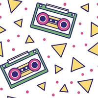 Vibrant retro polygon seamless tiles neon colors on white background excellent for nightlife themes concept as Creating vibrant seamless tile with retro polygons in neon colors on Clean vector