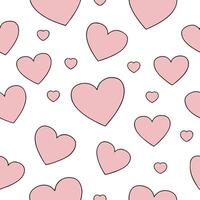 Valentine hearts and love quotes seamless tile pattern with elegant scripts and romantic hues for sentimental decor concept as Elegant script love quotes and romantic hearts arrang Clean Set 2 vector