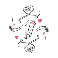 Valentine hearts and love letters seamless tile pattern with romantic scripts and pastel hues for elegant decor concept as Romantic script love letters and pastel hearts arranged s Clean Set 10 vector