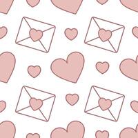 Valentine hearts and love letters seamless tile pattern with romantic scripts and pastel hues for elegant decor concept as Romantic script love letters and pastel hearts arranged s Clean Set 6 vector