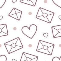 Valentine hearts and love letters seamless tile pattern with romantic scripts and pastel hues for elegant decor concept as Romantic script love letters and pastel hearts arranged s Clean Set 5 vector